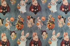 Cotton Jersey Halloween Pumpkin Grey