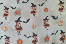 Cotton Jersey Halloween Witch Beige