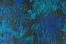 Jacquard Lurex Flower Petrol/Kobalt